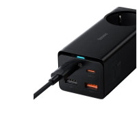 Мережевий зарядний пристрій Baseus GaN3 Pro Desktop Powerstrip AC+2U+2C 65W EU Black(Include：Baseus Xiaobai series fast charging Cable Type-C  to Type (Цвет Черный) - фото № 3