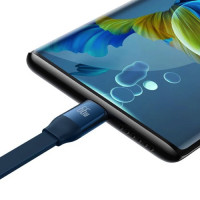 Кабель Baseus Bright Mirror 2 Series Retractable 3-in-1 Fast Charging  Data Cable USB to M+L+C 66W 1.1m Blue (Цвет Синий) - фото № 4