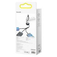 Кабель Baseus Bright Mirror 2 Series Retractable 3-in-1 Fast Charging  Data Cable USB to M+L+C 66W 1.1m Black (Цвет Черный) - фото № 4