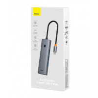 USB-хаб Baseus UltraJoy Series 6-Port HUB (Direct-Link Type) Space Grey（USB-C*2 to USB-C 40Gbps*1+USB3.0*3+SD/TF3.0*1） (Колір Space Gray) - фото № 2