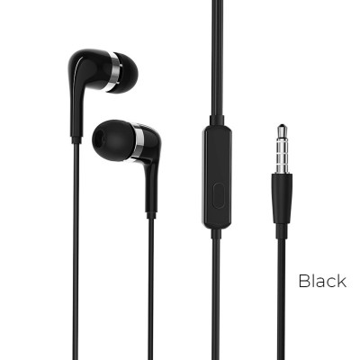 Навушники BOROFONE BM39 Refined chant universal earphones with mic Black (BM39B) - зображення 1