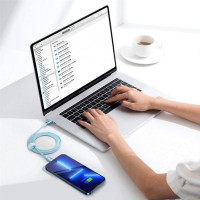 Кабель Baseus Crystal Shine Series Fast Charging Data Cable Type-C to iP 20W 1.2m Sky Blue  - фото № 8