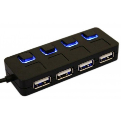 USB-Hub Lapara LA-SLED4 USB 2.0 4 switches for each USB port Black - изображение 1