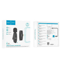 Бездротова мікрофонна система HOCO L15 iP Crystal lavalier wireless digital microphone Black (Цвет Черный) - фото № 8