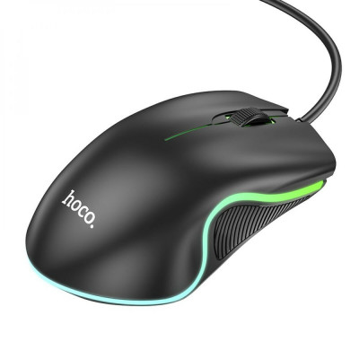 Миша Hoco GM19 Enjoy gaming luminous wired mouse Black - зображення 2