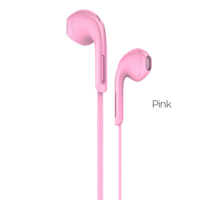 Навушники HOCO M39 Rhyme sound earphones with microphone Pink (6957531079781) - зображення 1
