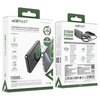 Зовнішній акумулятор ACEFAST M12 PD20W ultra-thin magnetic wireless charging power bank 10000mAh, Black (Колір Черный) - фото № 7