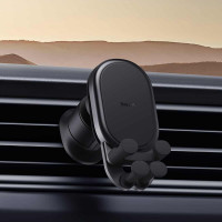 Автотримач для телефона з БЗП Baseus Stable Gravitational Wireless Charging Car Mount Pro 15W (Air Outlet Version) Black  - фото № 7