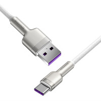 Кабель Baseus Cafule Series Metal Data Cable USB to Type-C 66W 1m White (Колір White) - фото № 3