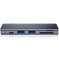 USB-Hub Baseus Harmonica Five-in-one HUB Adapter Grey (Цвет Space Gray), Атикул k6924 |  купить на VILKI.NET - фото № 1