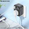 Мережевий фільтр BOROFONE BAC14 Wide 1-socket wall outlet (1C2A) (EU/GER) Black (7073)- № 8