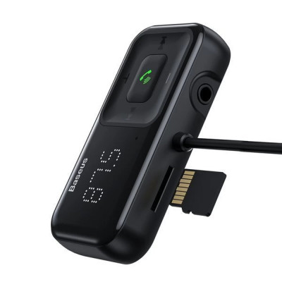 АЗП з FM-модулятором Baseus T Shaped S-16 Car Bluetooth MP3 Player Black - зображення 3