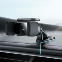Автотримач для телефона Baseus Steel Cannon pro Solar Electric Car Mount Black (Колір Черный) - фото № 6