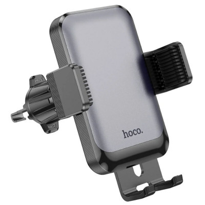 Тримач для мобільного HOCO H26 Rock push-type car holder(air outlet Black gray - изображение 4