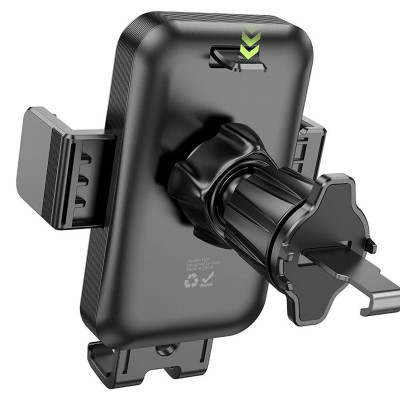Тримач для мобільного HOCO H26 Rock push-type car holder(air outlet Black gray - зображення 5