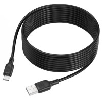 Кабель BOROFONE BX113 Lenny silicone charging data cable Micro(L=3M) Black (Цвет 7073) - фото № 4