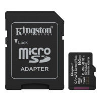 Карта пам'яті microSDXC (UHS-1) Kingston Canvas Select Plus Gen3 64Gb class 10 А1 (R-100MB/s) (adapter SD) , Атикул k60475 |  купить на VILKI.NET - фото № 1