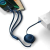 Кабель Baseus Bright Mirror 2 Series Retractable 3-in-1 Fast Charging  Data Cable Type-C to M+L+C 100W 1.1m Blue (Синий)- № 3