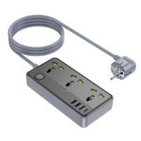 Мережевий подовжувач BOROFONE BAC2A Leya 3 position socket(1C3A)(EU) Black (Колір 7073) - фото № 6