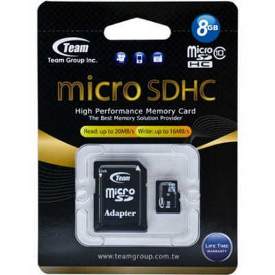 microSDHC Team 8Gb class 10 (adapter SD) - изображение 4