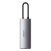 USB-хаб Baseus Metal Gleam Series 5-in-1 Multifunctional （Type-C to HDMI*1+USB3.0*3+PD*1) (Gray)- № 3