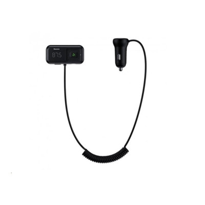 АЗП з FM-модулятором Baseus T Shaped S-16 Car Bluetooth MP3 Player Black - зображення 1