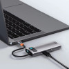 USB-хаб Baseus Metal Gleam Series 5-in-1 Multifunctional （Type-C to HDMI*1+USB3.0*3+PD*1) (Gray)- № 7