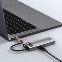 USB-хаб Baseus Metal Gleam Series 5-in-1 Multifunctional （Type-C to HDMI*1+USB3.0*3+PD*1) (Колір Gray) - фото № 7