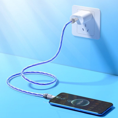 Кабель HOCO U113 Solid 100W silicone charging data cable Type-C to Type-C Blue (6931474790118) - зображення 4