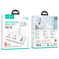Мережевий подовжувач HOCO  AC12A Reise 2-position expansion socket(PD30W/1C3A) White (Цвет Белый) - фото № 7