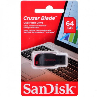 Flash SanDisk USB 2.0 Cruzer Blade 64Gb Black/Red - зображення 4