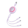 Кабель Baseus Bright Mirror 2 Series Retractable 3-in-1 Fast Charging  Data Cable USB to M+L+C 3.5A 1.1m Purple (Фиолетовый)- № 3