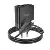 Мережевий зарядний пристрій HOCO C127A Intelligent four-port PD45W(1C3A) charger set(C to iP) Black - зображення 6