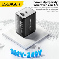 Мережевий зарядний пристрій ESSAGER ECT45W Gan 1USB 1T-C 45W black (Цвет 7073) - фото № 4