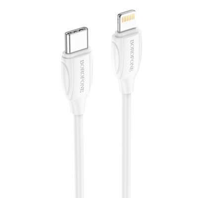 Кабель BOROFONE BX19 Double-speed PD charging data cable for iP 2m White (BX19LPD2W) - зображення 1