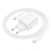 Мережевий зарядний пристрій BOROFONE BN27 Fuente PD20W+QC3.0 charger set (C to C) (EU) White (Колір Білий) - фото № 7