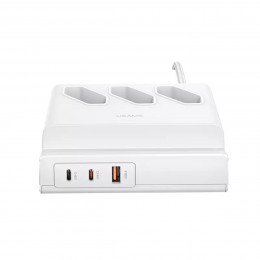 МЗП Usams US-CC160 P1 65W Super Si Fast Charging USB Extension Socket (EU) 3AC Outlets+2C+1U White