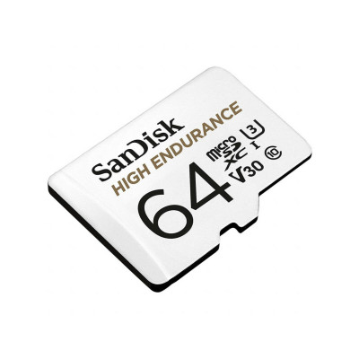 microSDXC (UHS-1 U3) SanDisk High Endurance 64Gb class 10 V30 (100Mb/s) (adapterSD) (SDSQQNR-064G-GN6IA) - зображення 1