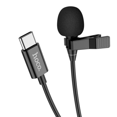 Мікрофон-петличка HOCO L14 Type-C Lavalier microphone Black (6931474761156) - зображення 1