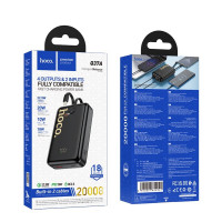 Зовнішній акумулятор HOCO Q37A Graceful 22.5W+PD20W power bank with two cables(20000mAh) Black (Цвет 7073) - фото № 2