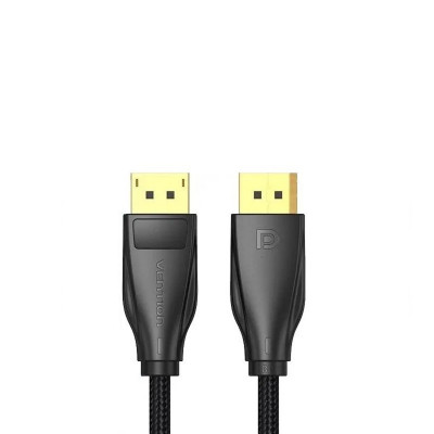 Кабель Vention DisplayPort Cotton Braided Male to 8K Male Cable 1.5M Black (HCCBG) - зображення 2