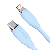 Кабель Baseus Jelly Liquid Silica Gel Fast Charging Data Cable Type-C to iP 20W 1.2m Blue (Цвет Синий) - фото № 3