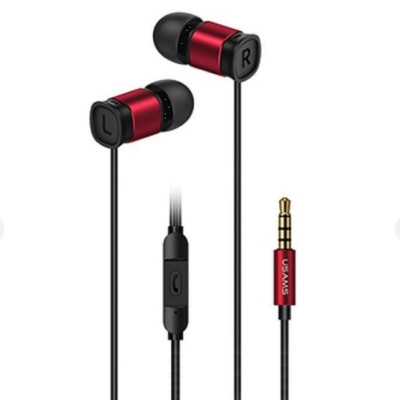 Навушники Usams EP-46 Mini 3.5mm In-Ear Earphone 1.2m Red - зображення 1