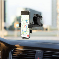 Автотримач для телефона HOCO CA83 David one-button center console car holder Black (Колір Черный) - фото № 7