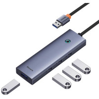 USB-хаб Baseus UltraJoy Series 4-Port HUB Space Grey（USBA to USB3.0*4） (Цвет Space Gray) - фото № 6