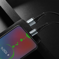 Кабель HOCO X38 Cool Charging data cable for Micro Black (Цвет 7073) - фото № 4