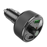 АЗП з FM-модулятором HOCO E82 Guerrero PD30W+QC3.0 car BT FM transmitter Black (Колір 7073) - фото № 5
