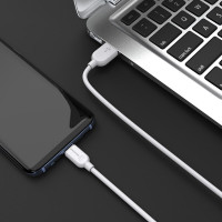 Кабель BOROFONE BX14 USB to Type-C 2.4A, 2m, PVC, TPE connectors, White (Колір Белый) - фото № 4