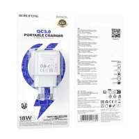 Мережевий зарядний пристрій BOROFONE BAS42A Potential single-port QC3.0 charger(EU) White (Цвет 7068) - фото № 7