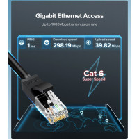 Кабель UGREEN NW102 Cat 6 U/UTP Lan Flat Cable 15m (Black)(UGR-50180) (Колір 7073) - фото № 5